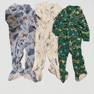 Carter's & Joe Boxer One Piece Footies - Blue, Cream, Green